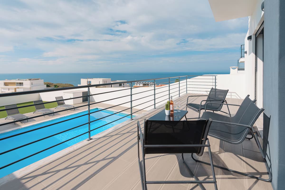 Silver Villa Ocean View pool terrace North Silver Coast
