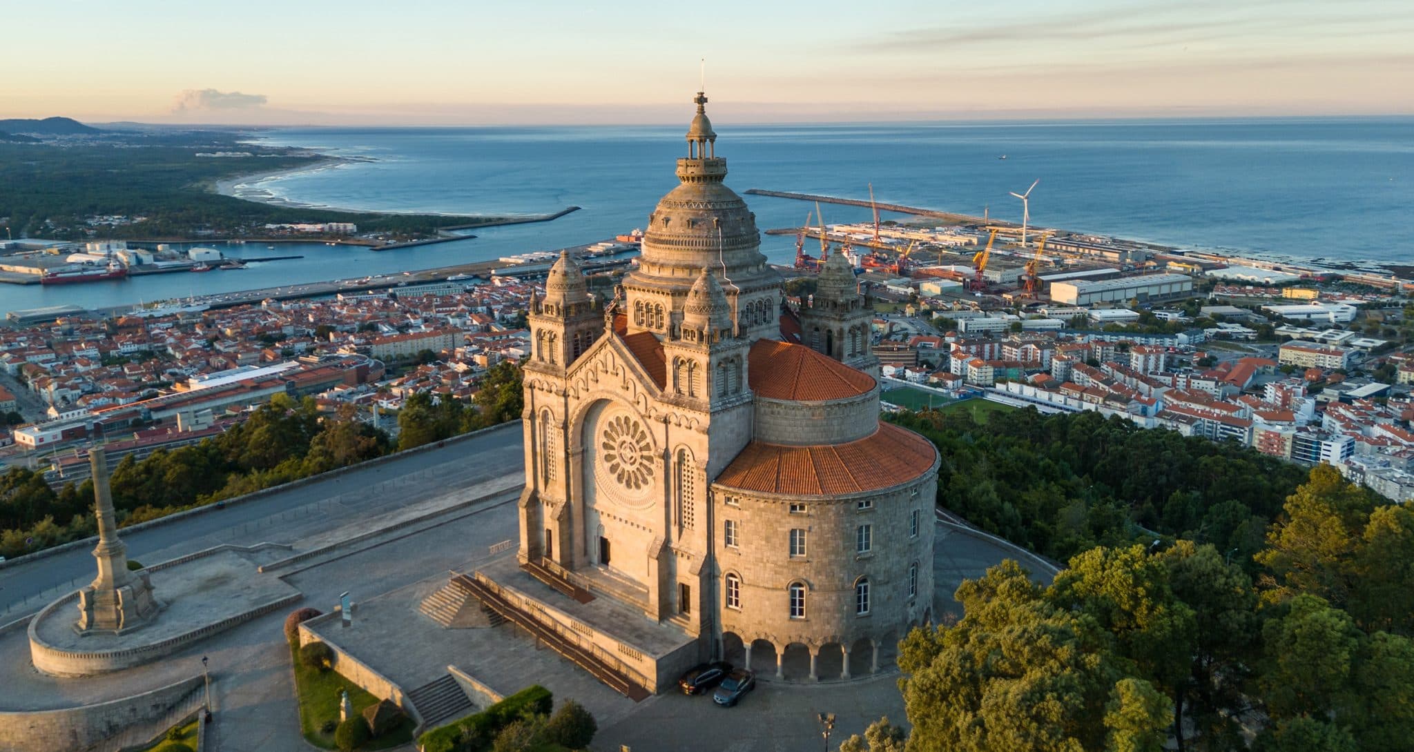 Viana do Castelo Santa Luzia Basilica Lima River Atlantic Portugal